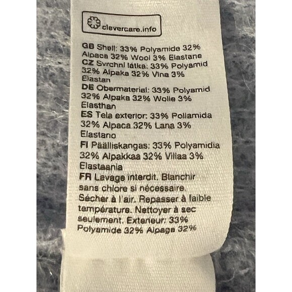 Los Angeles Atelier Women Alpaca Wool Blue Sweater Long Sleeve Mock Neck Sz L - Picture 6 of 8